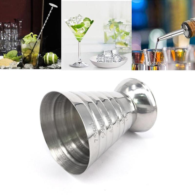 75ml Measuring Shot Cup Ounce Jigger Bar Cocktail Drink Cup Coffee Mixer Measurer Mojito Liquor Mug Stainless Steel Measuri W8C2