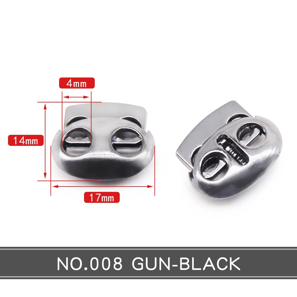 10 stk vintage sølv gunmetal guld ledning lås vippe metal stopper gør-det-selv beklædning syning beklædningsgenstand tilbehør klemme stop: No008 sort 702