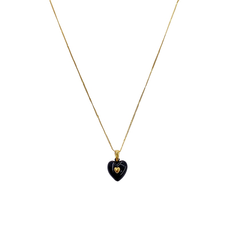 Gevoel Macarone Kleur Hart Hanger Gouden Ketting Voor Vrouw Koreaanse Mode Zoete Sieraden Meisje Romantische Sleutelbeen Keten
