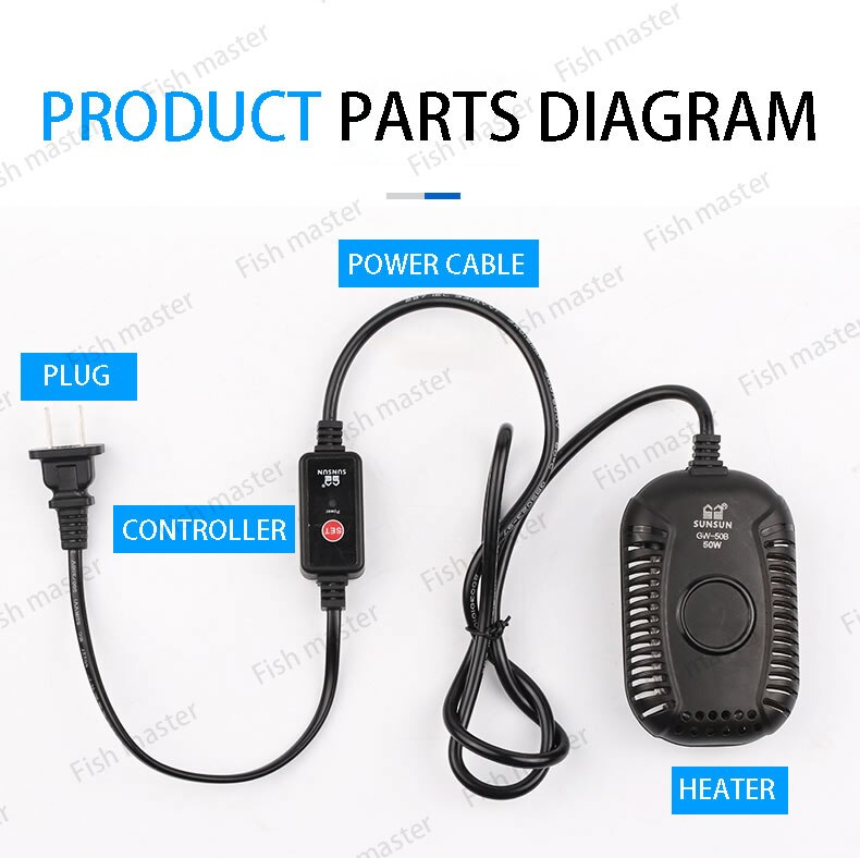 Tortoise heating rod Turtle tank low water level small automatic constant temperature mini thermostat rod insulation heater