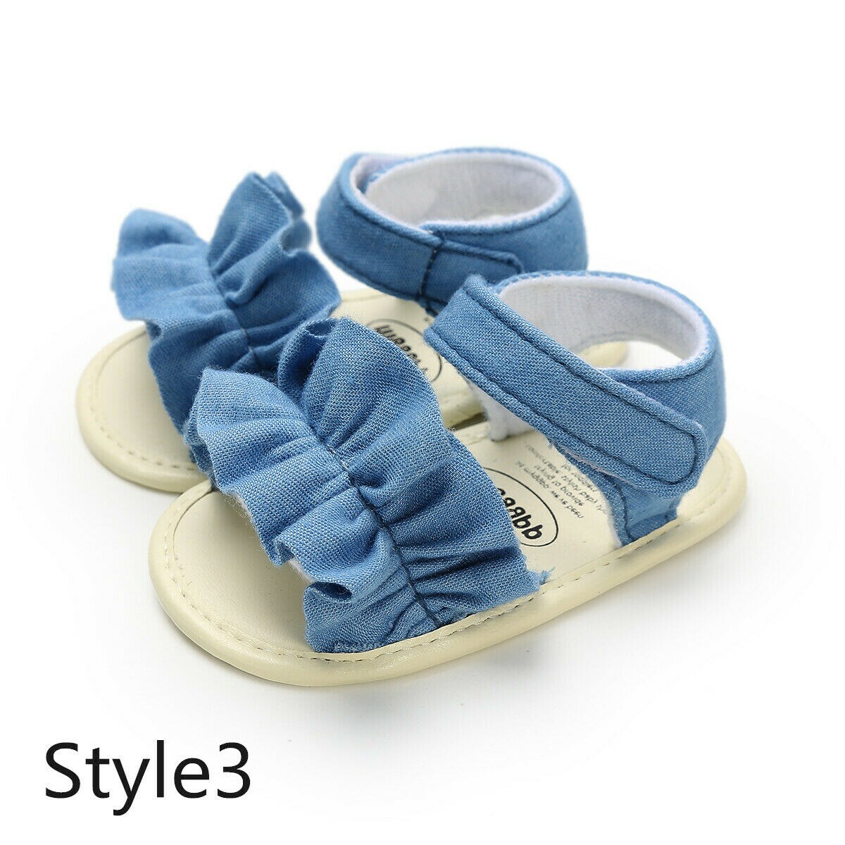 Prinses Sandalen 0-18M Baby Baby Kid Meisje Soft Sole Crib Peuter Zomer Schoenen Strik Plaid Gestreepte Bloemen party Beach: Sky Blue / 13-18 months