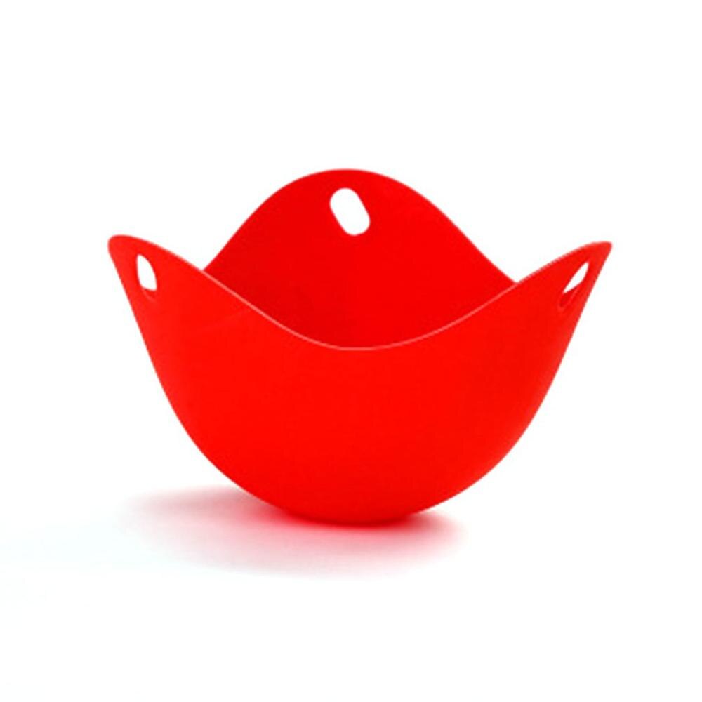 1pcs Egg Poacher Silicone Egg Poacher Pan Egg Boiler Mold Safety Non-stick Egg Cooker Home Egg Steamer Kitchen Accessories: 1pcs red