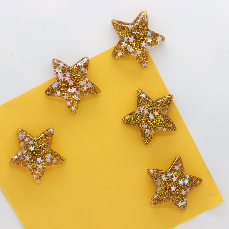 Imán de nevera de estrella brillante para niños, decoración roja, dorada, amarilla y azul, pegatina magnética, pizarra blanca, educativo para edades tempranas: Amarillo