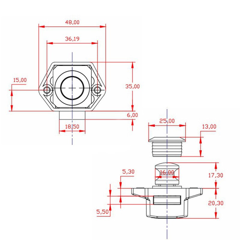 Camper Auto Push Lock Diameter 20Mm Rv Caravan Boot Motor Thuis Kabinet Lade Klink Knop Sloten Voor Meubels Hardware # Z