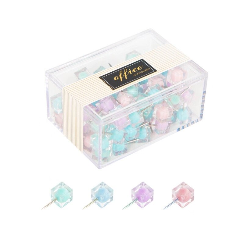 80 pcs/paquet bonbons couleur punaises en métal pouce punaises carte dessin punaises artisanat bureau accessoires fournitures scolaires papeterie