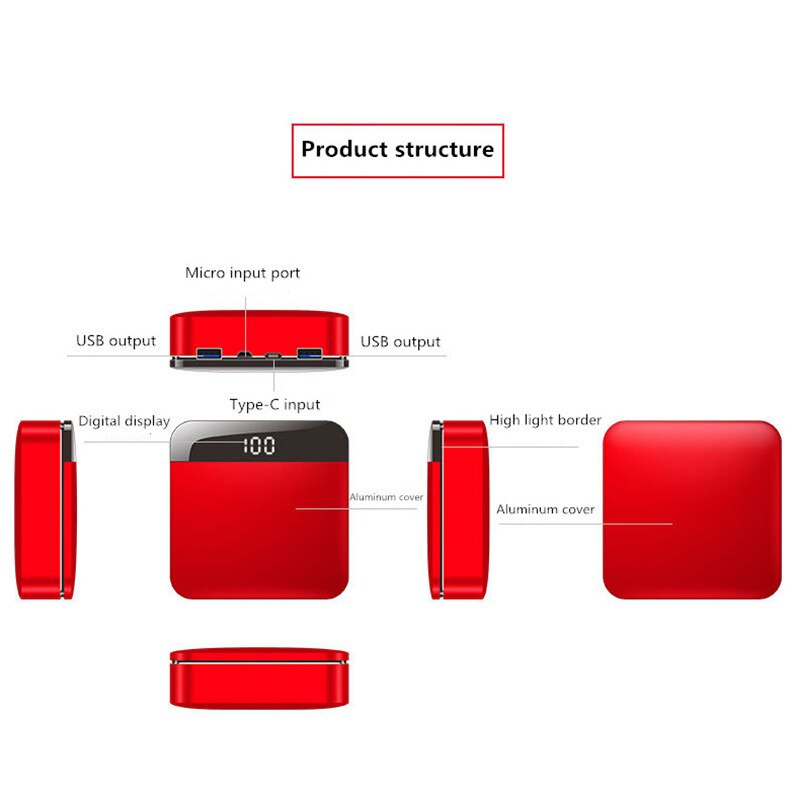 16000mAh Erweiterte-akku Batterie Power Für iPhone Samsung Mini Power Bank Dual-USB Tragbare Batterie Ladegerät Für Xiaomi huawei