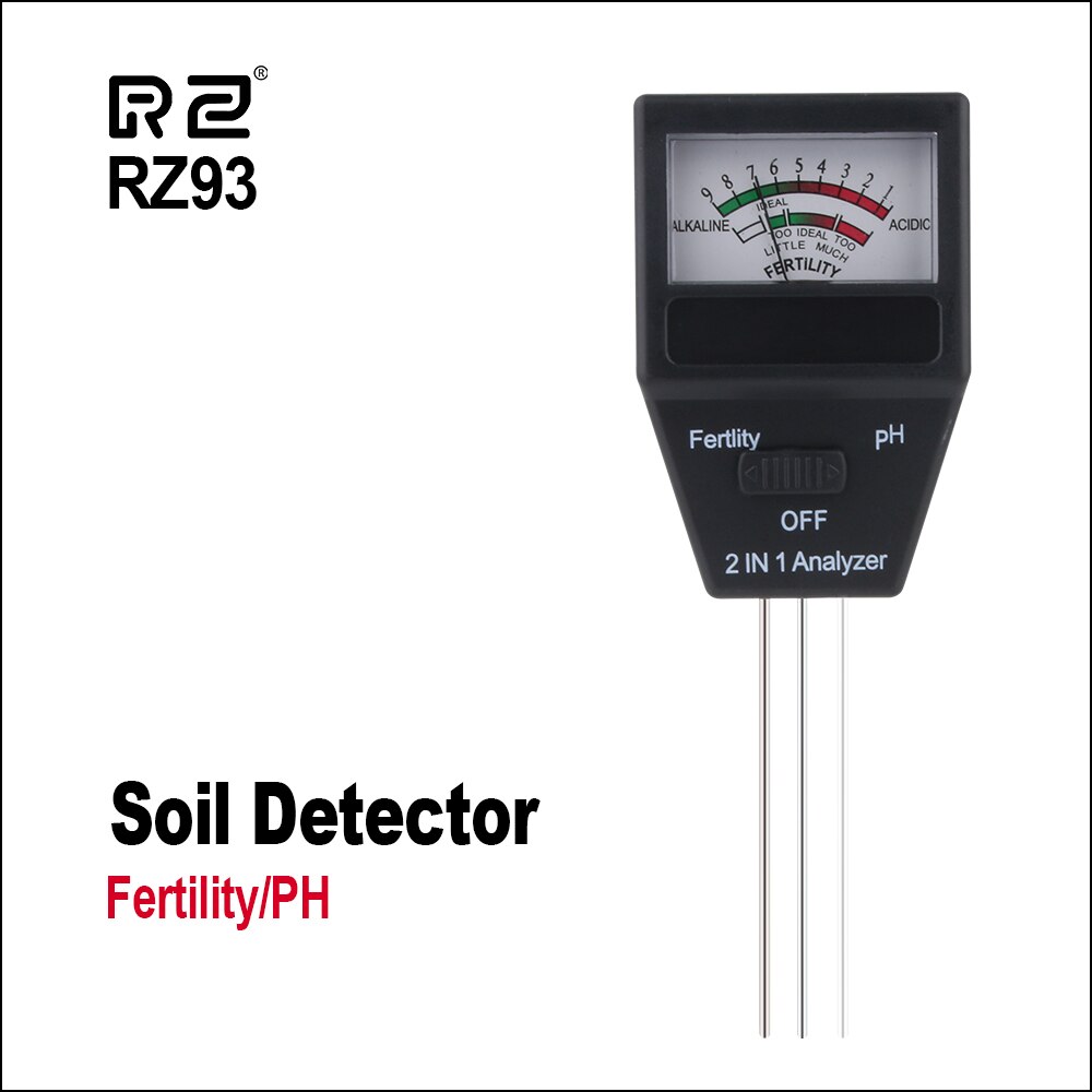 RZ 4 IN 1 Soil Tester Humidity Detector Digital PH Meter Soil Moisture Monitor Hygrometer Gardening Plant Lignt Sunlight Tester: RZ93