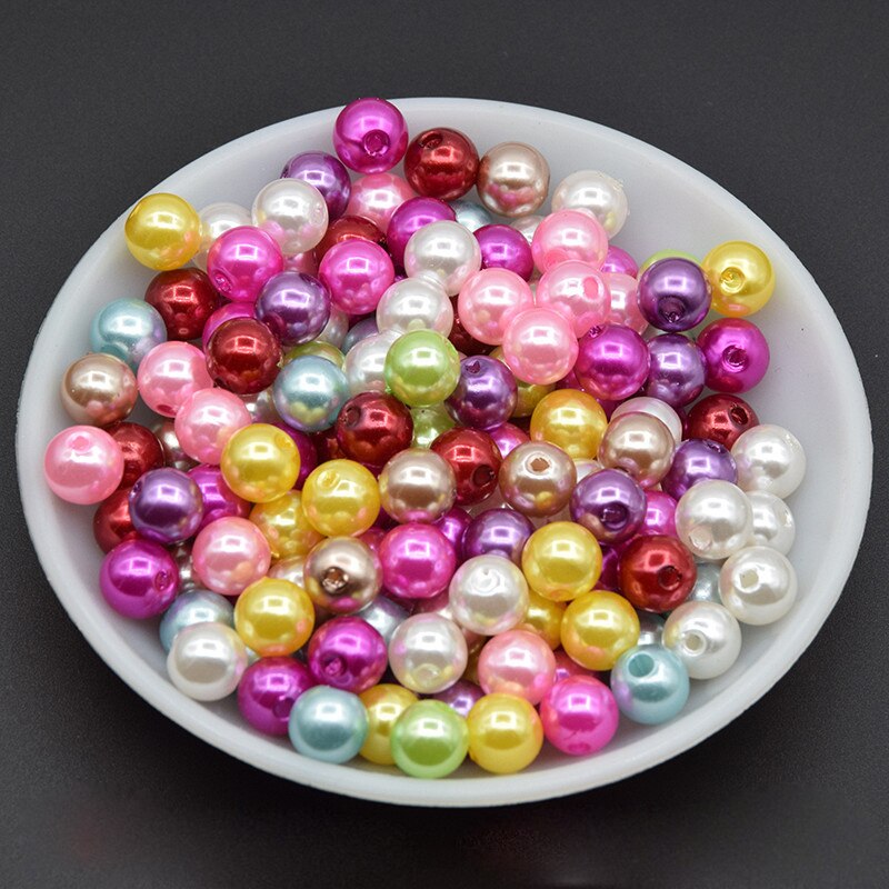 10 farver runde perler legetøj til børn pige viftende halskæde snøring legetøj diy armbånd håndlavet pink blå rød perle til børn