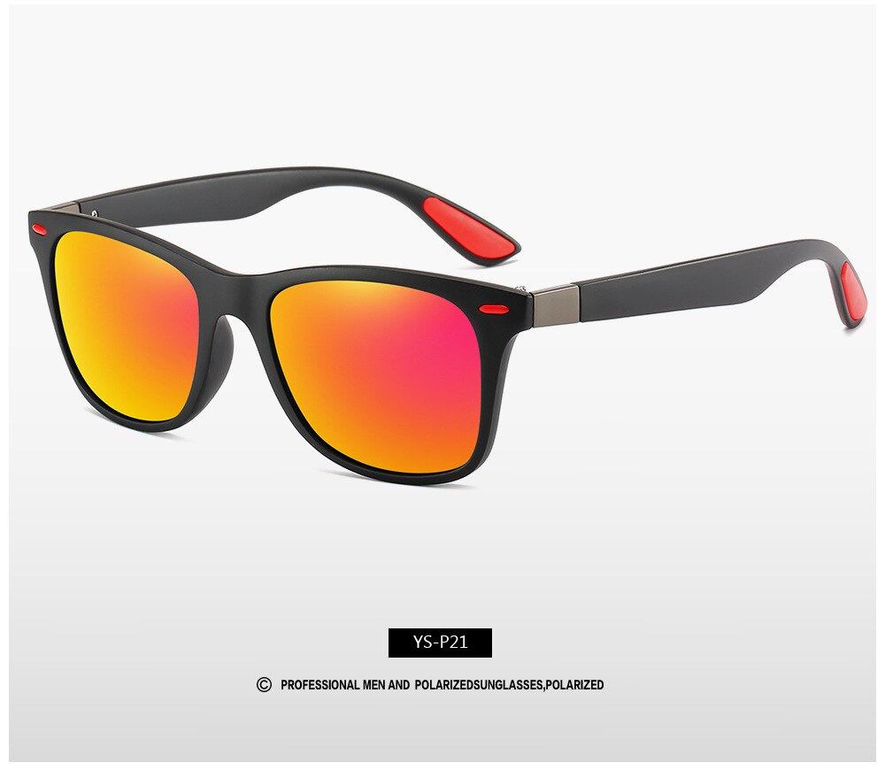 Zxwlyxgx klassiske polariserede solbriller mænd kvinder mærke kørsel firkantet ramme solbriller mand beskyttelsesbriller  uv400 gafas de sol: C7