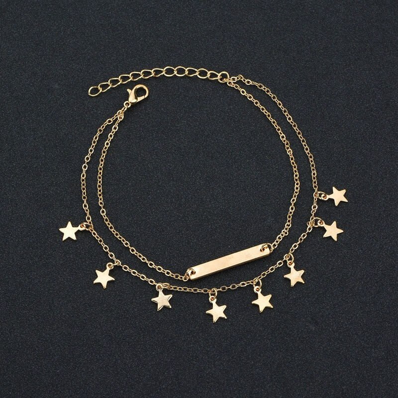 Bracelet de cheville en perles style bohème pour femmes, chaîne de jambe, gland rond, Vintage, bijoux de pied, accessoires, été: S013