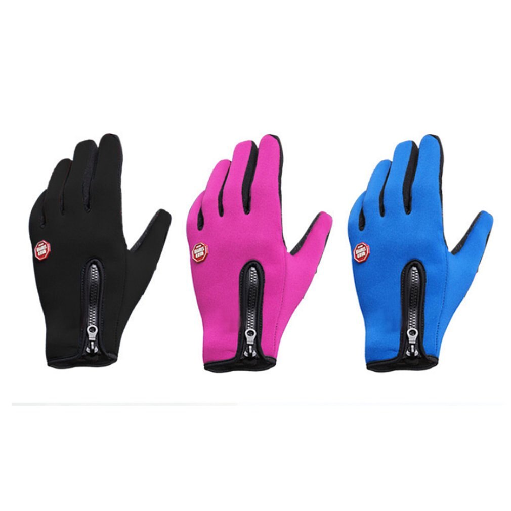 Fiets handschoenen heren en dames fleece winddicht warme touchscreen handschoenen outdoor bergbeklimmen ski rijden rits handschoenen