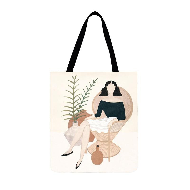 Sacchetto di modo Havana di Arte Della Ragazza del Sacchetto di Stampa Sacchetto di Acquisto Pieghevole Sacchetto di Spalla Delle Signore Per Le Donne Casual Tote Borsa Da Spiaggia All'aperto borse: 1 / 35x40cm