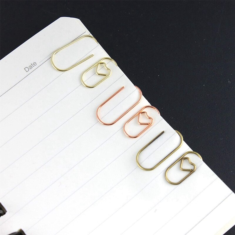 150 Pieces Cute Paper Clips Mini Clips Heart Shaped Paperclips Bookmark Clips for Office Supplier School