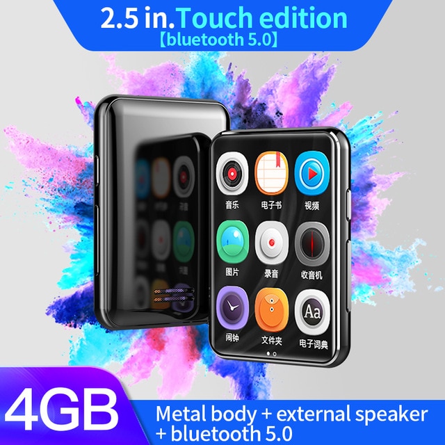 Mp3 Spieler Mit Bluetooth Lautsprecher berühren Bildschirm NBX Musik MP3 Spieler HiFi Metall Mini Tragbare Walkman Mit Aufnahme Recorder
