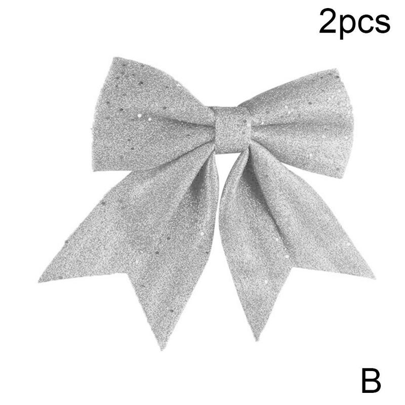 2 stuks mooie strik kerstversiering kerstboomdecoratie festival feest huis strikken kerstballen kerstballen jaardecoratie: B