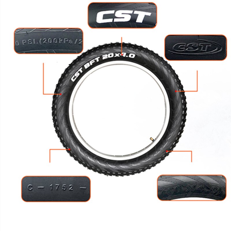 Fett Reifen 20x 4,0 fahrrad reifen strand bike reifen 20x 4,0 100-406 stadt fett reifen Schnee Bike reifen draht bead Für fett Elektrische Fahrrad CST