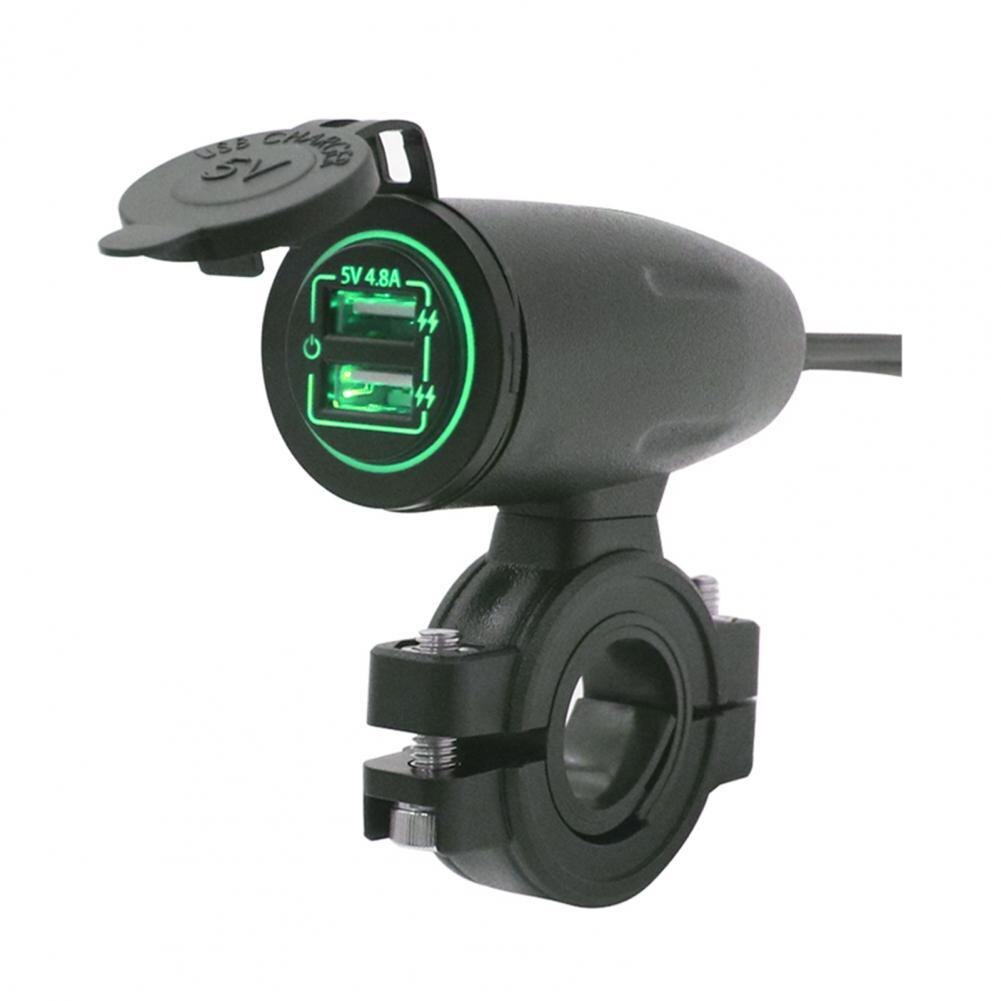 Universele Dual Usb Charger Socket Stopcontact Adapter 4.2A Auto Aansteker 12V Splitter Voor Motorfiets Auto Truck Atv Boot: Green Light