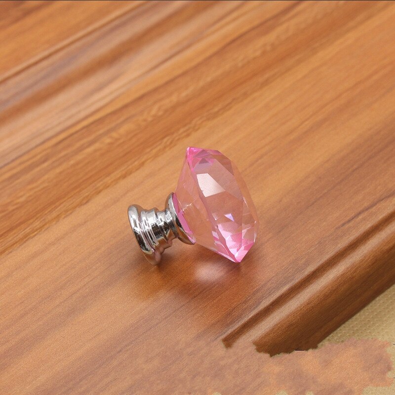 10 stk 30mm flerfarvede diamantdørknapper krystalglas skuffeskuffe køkkenskab dør garderobe håndtag hardware: B