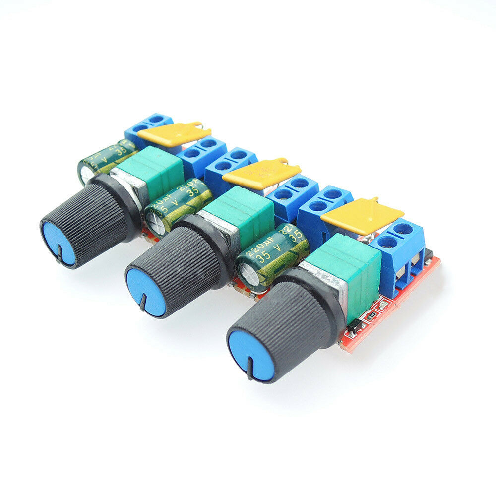 3 uds Mini CC 5A 3 V-35 V Motor PWM controlador de velocidad interruptor de Control de velocidad LED ventilador Dimmer