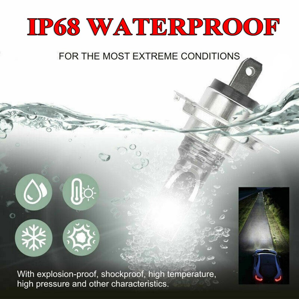 2Pcs H1 LED Fog Light Headlight Kits 100W 14000LM High Power Bulbs 6000K White Lamps