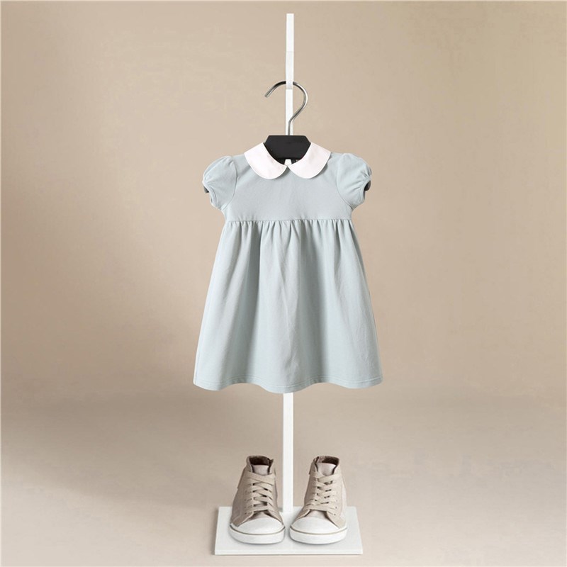 Katoenen Baby Jurken Leuke Zomer Meisjes Kleding Prinses Jurk Verjaardagsfeestje Voor 2-7Years Meisje Baby Peuter Meisjes Kleding: Sky Blue / 110cm