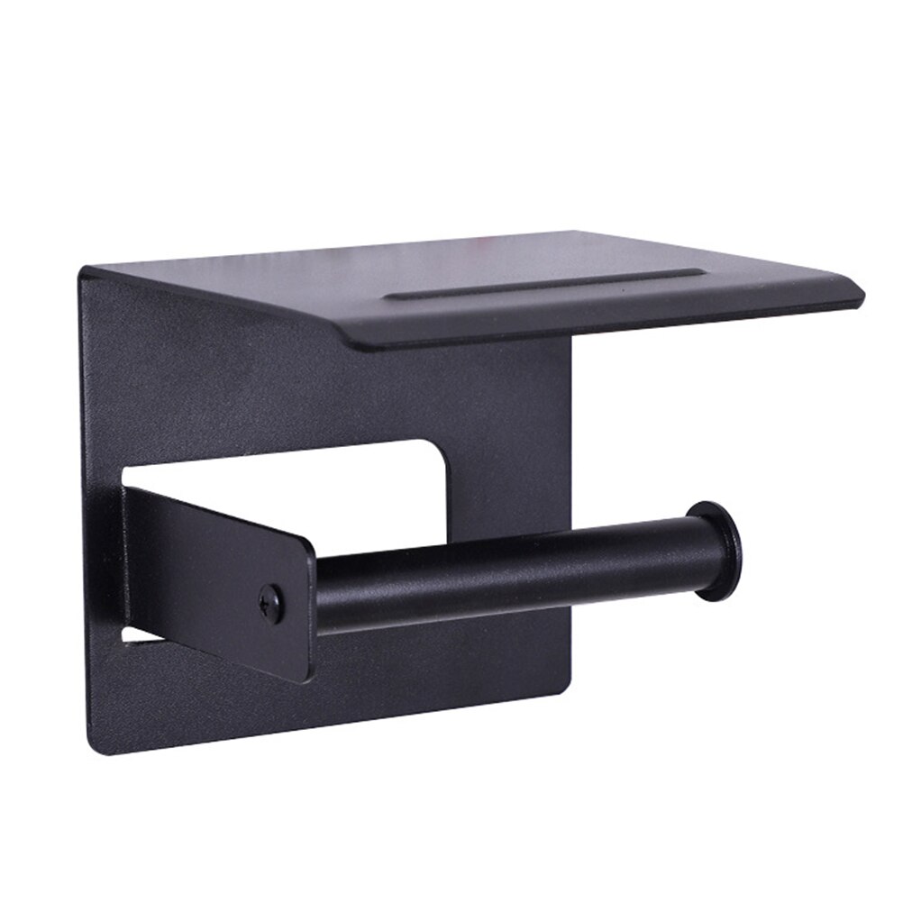 Bathroom Toilet Paper Holders Wall Mount Bathroom Accessories Paper Storage Rack: Black
