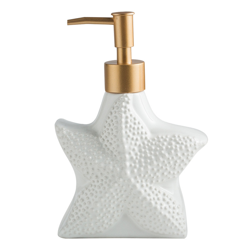 Bathroom Ceramic Shampoo Pump Bottle White Ceramic Soap Dispenser Pump Bottle: 18.5X12CM