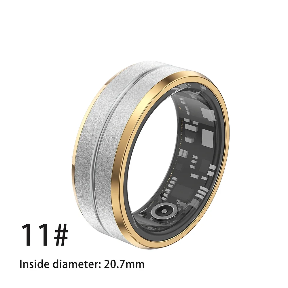 Anillo inteligente 2025 para hombres y mujeres, control del ritmo cardíaco y del oxígeno en sangre, múltiples modos deportivos IP68, anillos inteligentes impermeables para Android IOS: Dark Brown