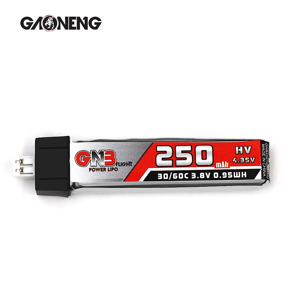 Gaoneng GNB HV 250mAh 1S 30C 60C 3.7V 4.35V HV with PH2.0 Plug Connector Indoor Hollow Cup Airplane Lipo Battery