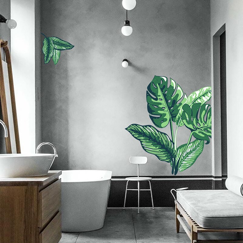 Kreatywna zielona ściana roślin naklejki tło ściana powrót liść salon dekoracja wnętrz naklejki ścienne