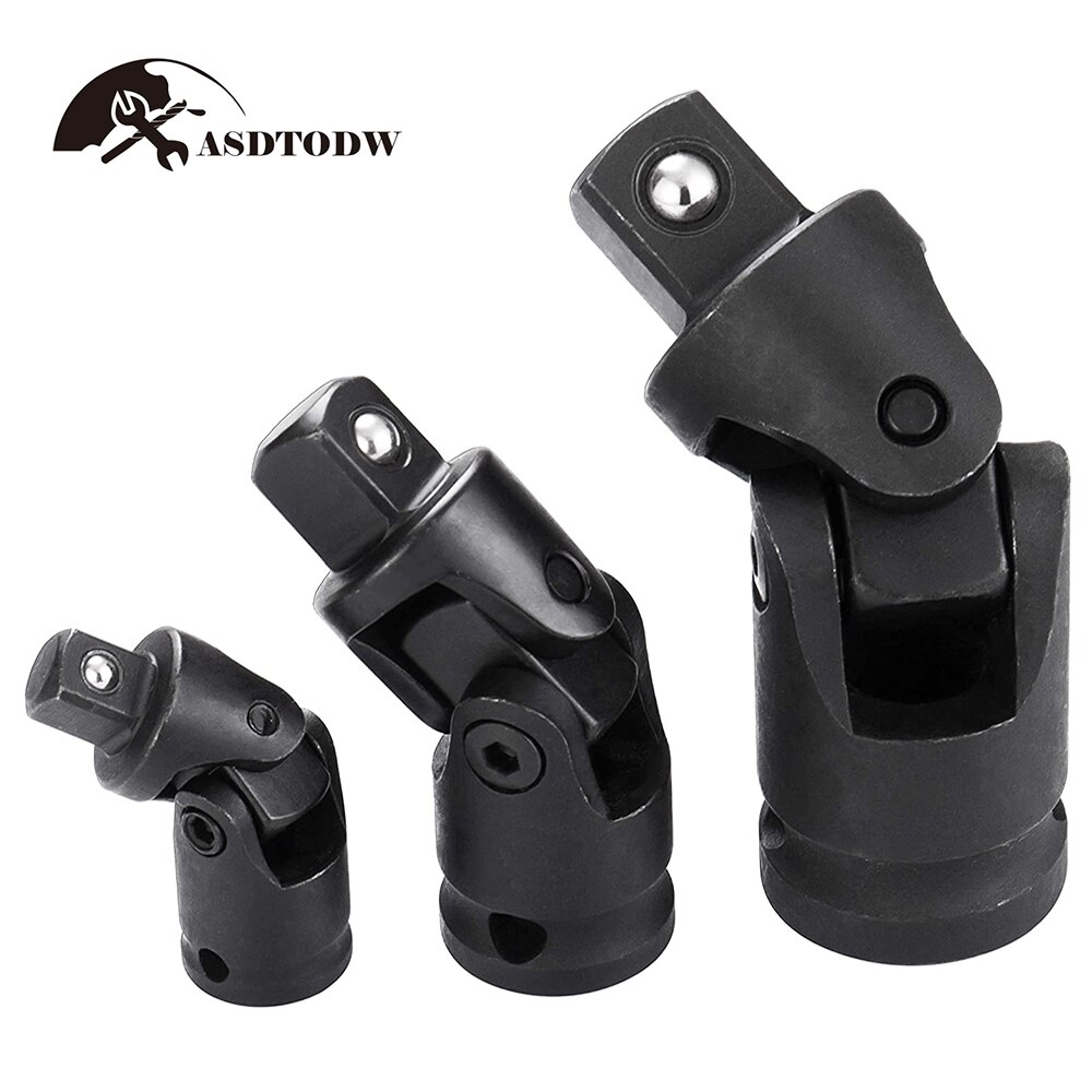 1/4" 3/8" 1/2" Universal Joint Set Ratchet Angle Extension Bar Socket Adapter Manual and Pneumatic Bendable Adapter Socket Tools