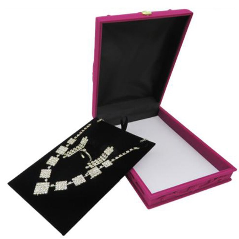 Präglade smyckesfodral för hänge halsband ring örhängen armband paketask smycken arrangör bröllopslådor
