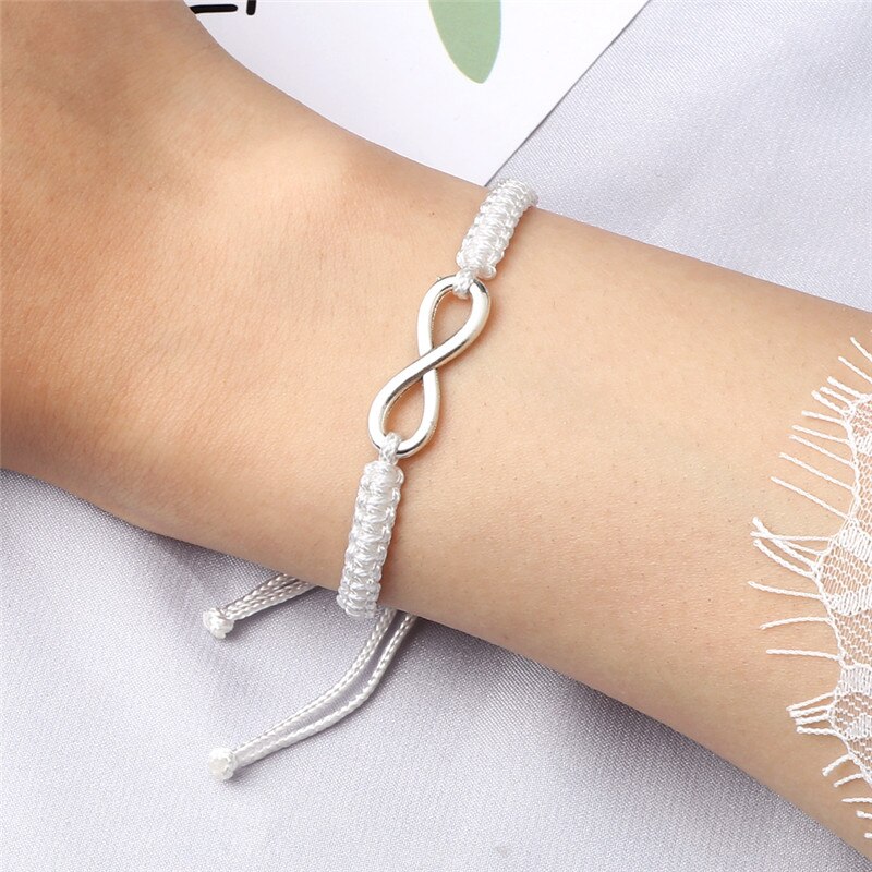 Charm Paar Armband Handgemaakte Gevlochten Touw Infinity Vriendschap Verstelbare Armbanden En Armbanden Voor Vrouwen Mannen Mode-sieraden