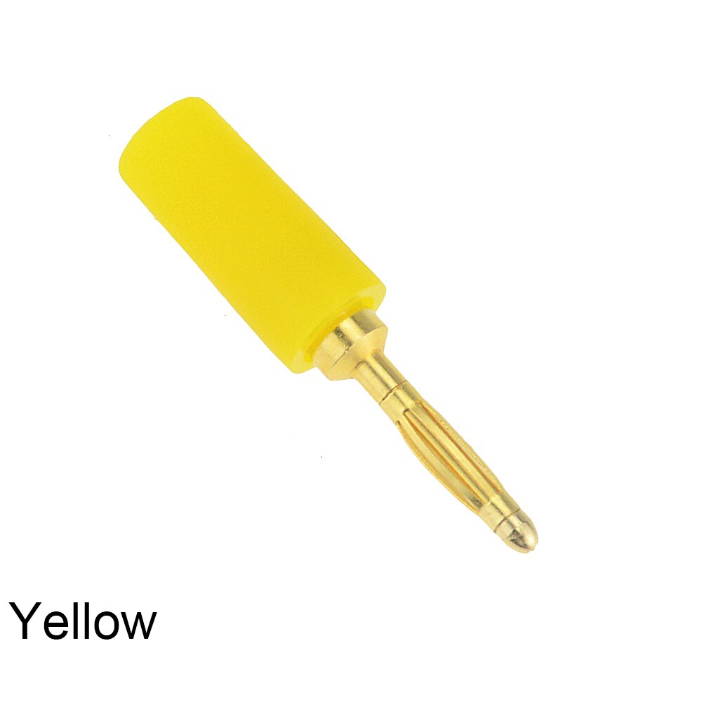 5Stck Gold-überzogene 2MM Kleine Banane Stecker 2mm Laterne Kopf Schweißen Für Experiment Prüfung Linie Isolierung Tafel Stecker Bananen Buchse: Gelb