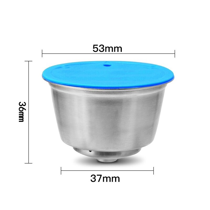 Cápsula reutilizable de Metal de acero inoxidable, cubierta de silicona, cuchara de café para máquina de café con Clip