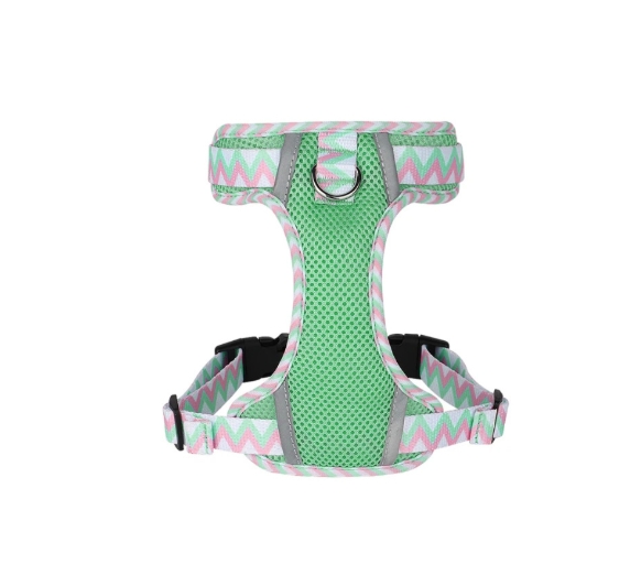 Arnés con estampado de malla transpirable para perro, chaleco cómodo para mascotas, tamaño ajustable para perros pequeños y medianos: XS / Azul