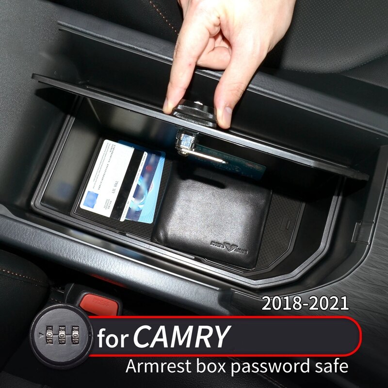 AU05 -Car Security Safe Lock Password Keyless Box Armrest Storage Accessories Fit for Toyota CAMRY -