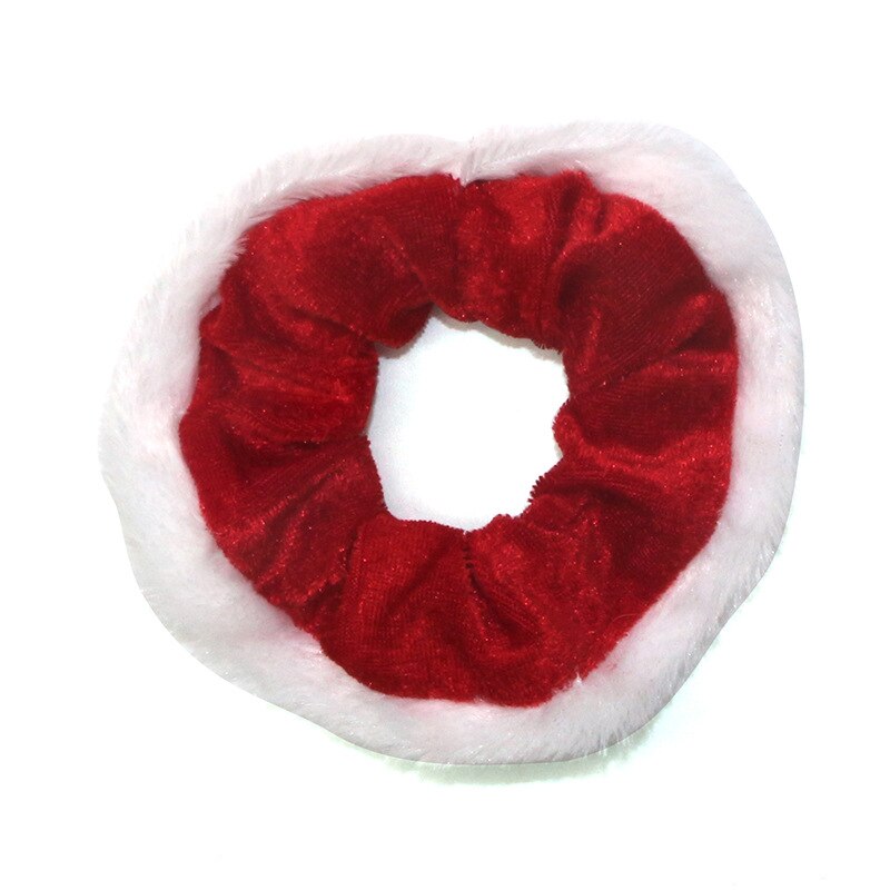 Christmas Hair Schrunchies Snowflakes Elastic Hair Bands Girls Hair Ties Ponytail Holder Red Xmas Hair Rope Kids Gum Accessories