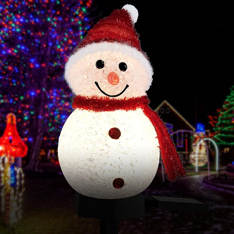 Solar Light Outdoors Garden Decoration Christmas Snowman Home Christmas Ornaments for Year 2022 Landscape Lawn Lamp