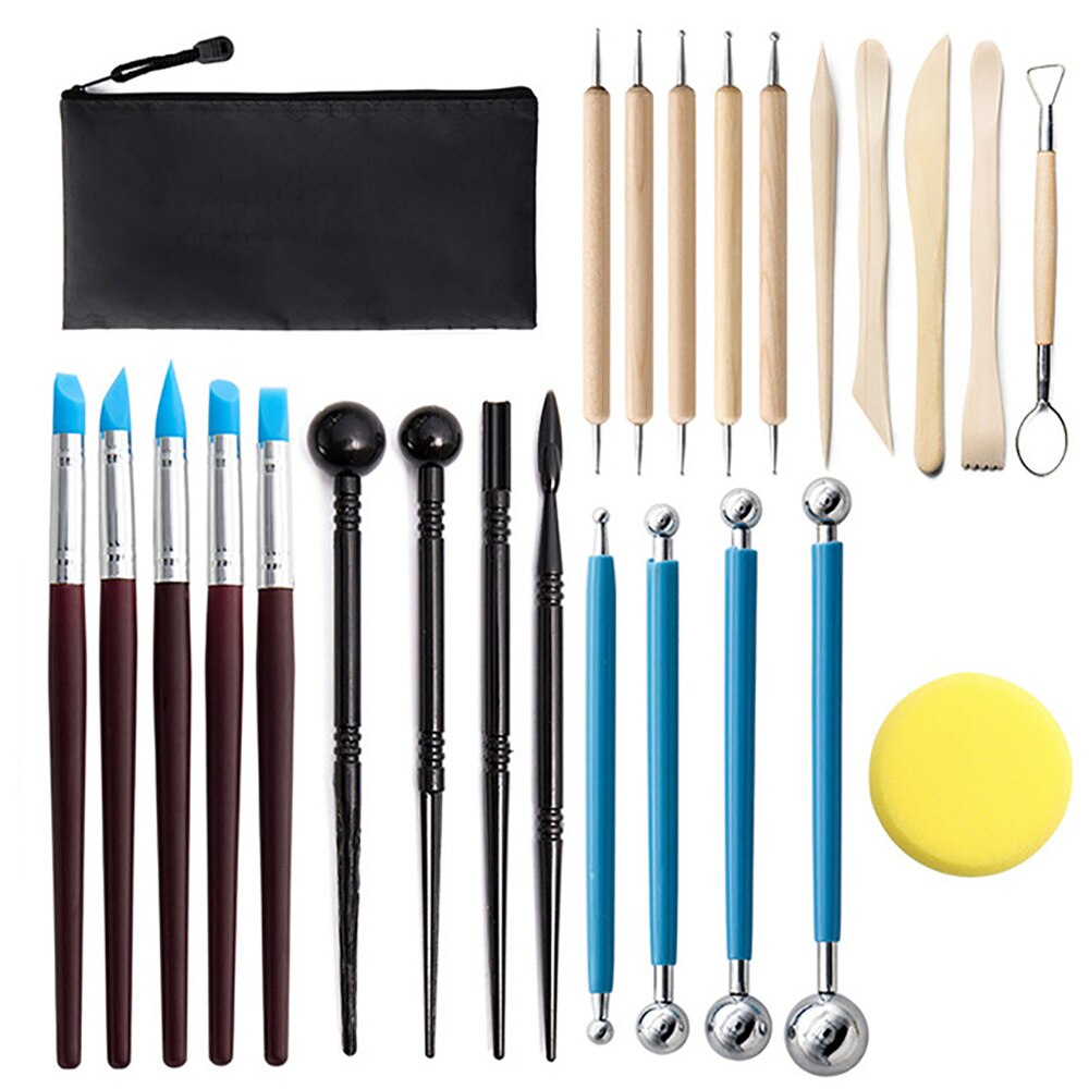 11/21/25Pcs Polymer Clay Tools Clay Sculpting Kit Sculpt Smoothing Wax Carving Pottery Ceramic Shapers Modeling Carved Tool: 25Pcs