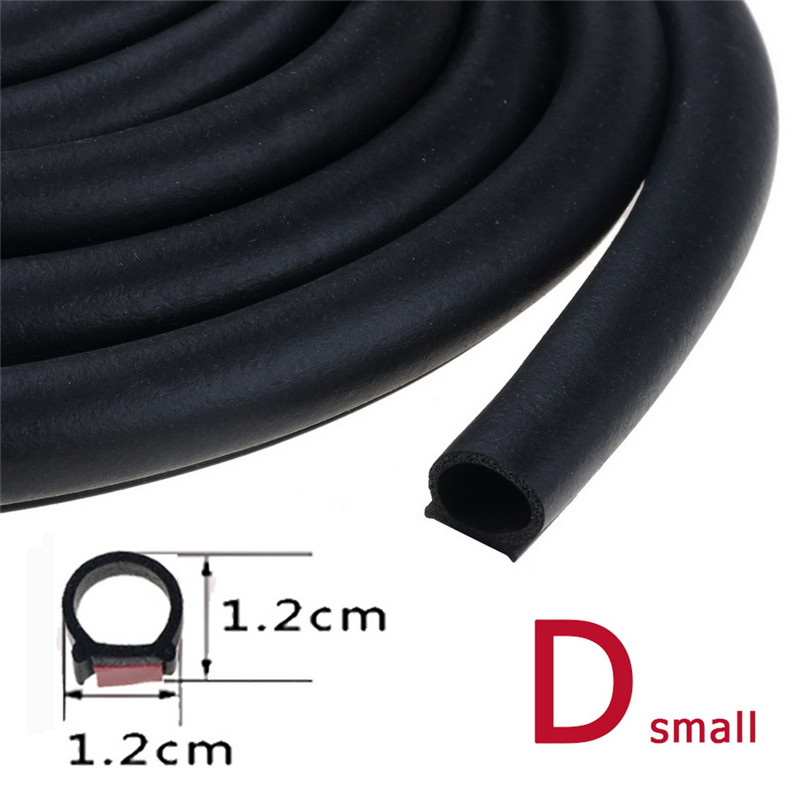 2 Meters 3M Adhesive Automotive EPDM Rubber Seal Strip Noise Insulation Door Seal for Car Window Door Engine trunk edge: Small D