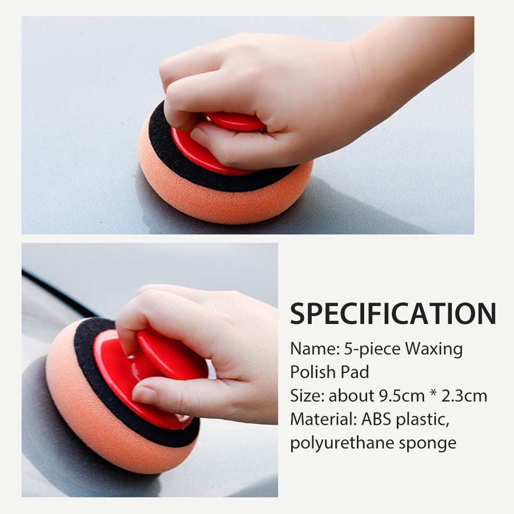 5 Stuk Set Van Auto Polish Spons Duurzaam Dual-Gebruik Auto Wax Applicator Auto Wassen Polijsten Pad Voor vloeibare Auto Wax