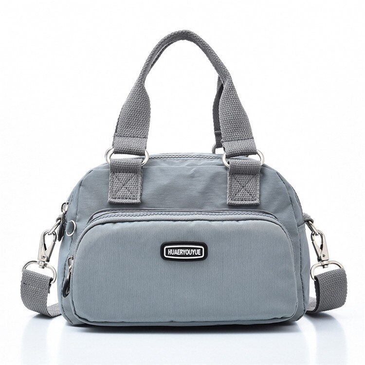 Multi-Pockets Small Women's Shoulder bag Female Travel Handbag Messenger Bag Ladies Nylon Tote CrossBody Bag Bolsas: Gray