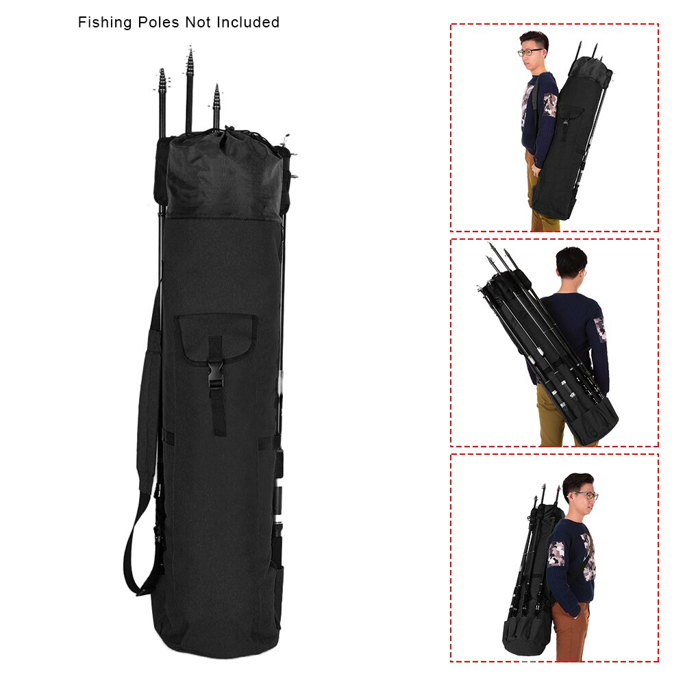 Dark Green Fishing Bag Folding Fishing Rod Reel Lure Carrier Case Pole Storage Backpack 5 rods reels pouch for Carp Fishing