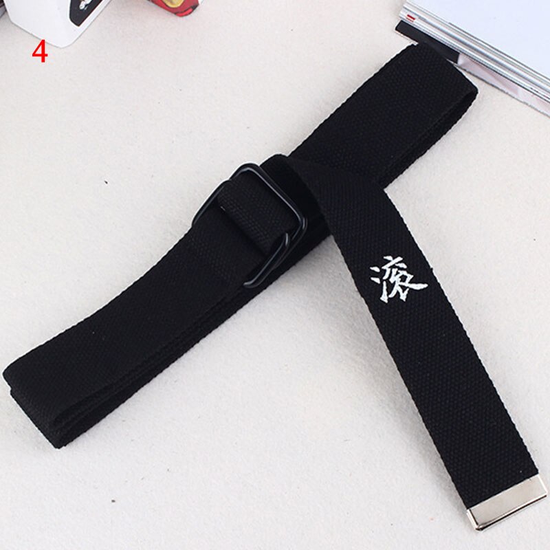 Jeans Waist Belts Canvas Chinese Letter Print Unisex corset Belt Personality Waistband Wide Belt Ring Buckle Harajuke Waistbelt: 4