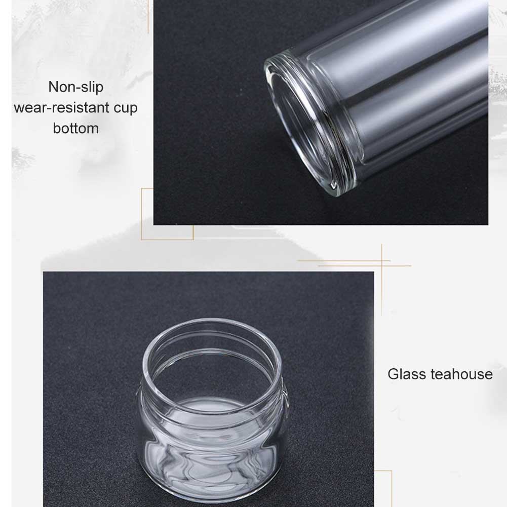 Transparente Glas Tee Tasse Tragbare Wasser Tee Flasche mit Separaten Tasse BOM666