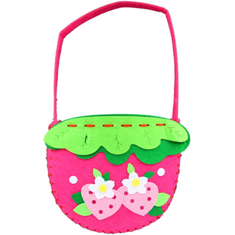 FAI DA TE Non Tessuto Borsa A Mano In Tessuto Fatti A Mano giocattolo Del Fumetto Stereo Pasta Arts & Crafts Giocattoli per la Scuola Materna Del Bambino Dei Bambini i principianti GYH: Strawberry