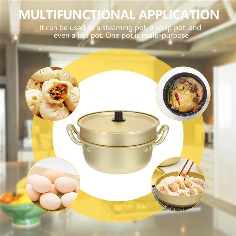 Stainless Steel Thick Steamer Pot Soup Steam Pot Home Steam Pot Home Cookware Multifunctional Soup Pot Steamer Kitchen Tools