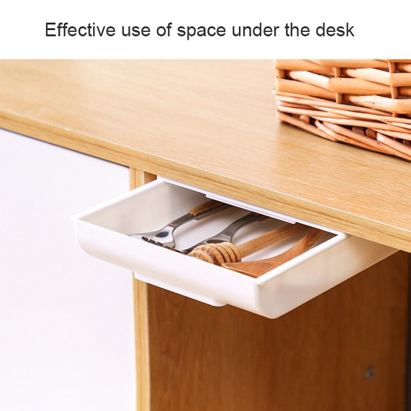 Bureau Organizer Zelfklevende Keuken Lade Organizer Muur Gemonteerde Onder Tafel Push Pull Make Organisator Opbergdoos