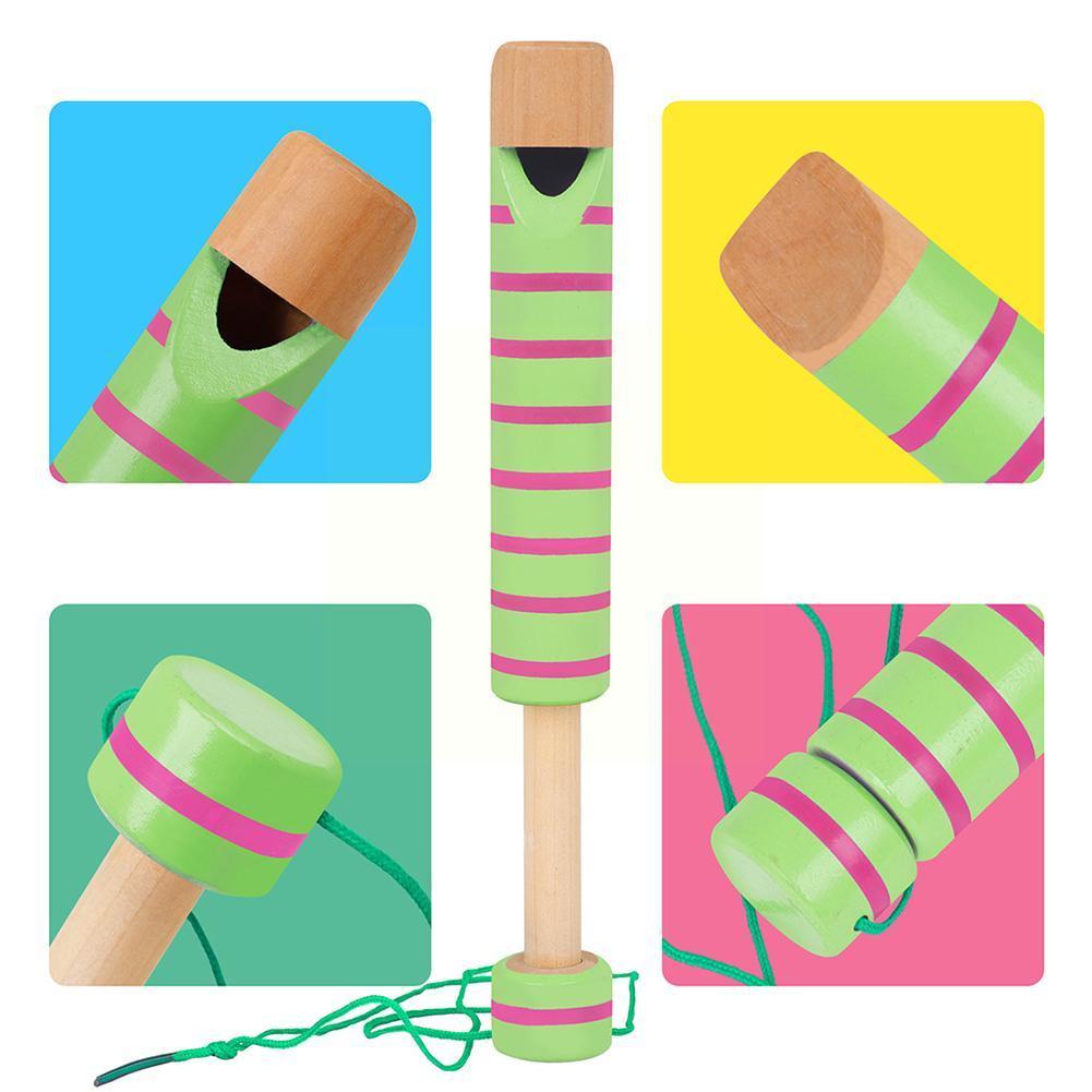 Tirador de flauta de madera para niños, silbato de pintura a base de agua, instrumentos musicales, 1 unidad, K9L5